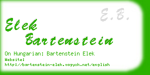 elek bartenstein business card